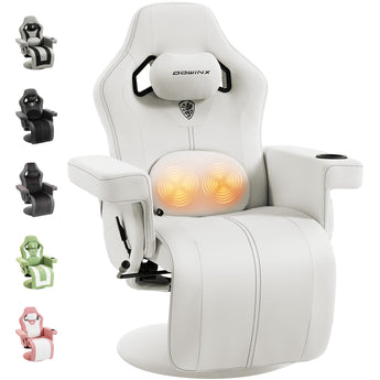 Dowinx Recliner Chair with Massage Lumbar LS-66D3A White Dowinx