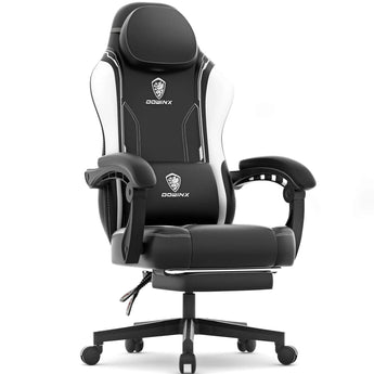 Dowinx LS-6650 Classic PU Leather Gaming Chair(Black&White) Dowinx
