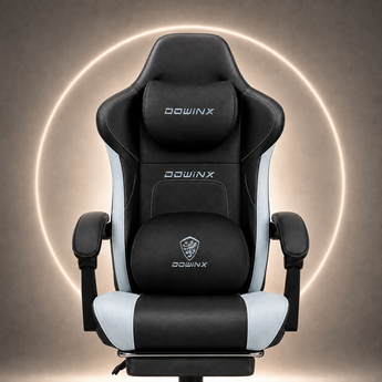 DOWINX 66D38 Pro Heated & Ventilated Gaming Chair with Massage Black-white Dowinx
