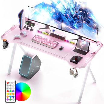 Dowinx LED Gaming Desk Pink Dowinx